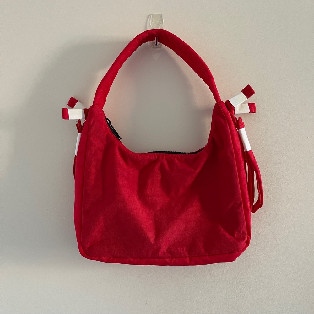 BAGGU X Sandy Liang Bow Bag Candy Apple Red - Picture 8 of 9